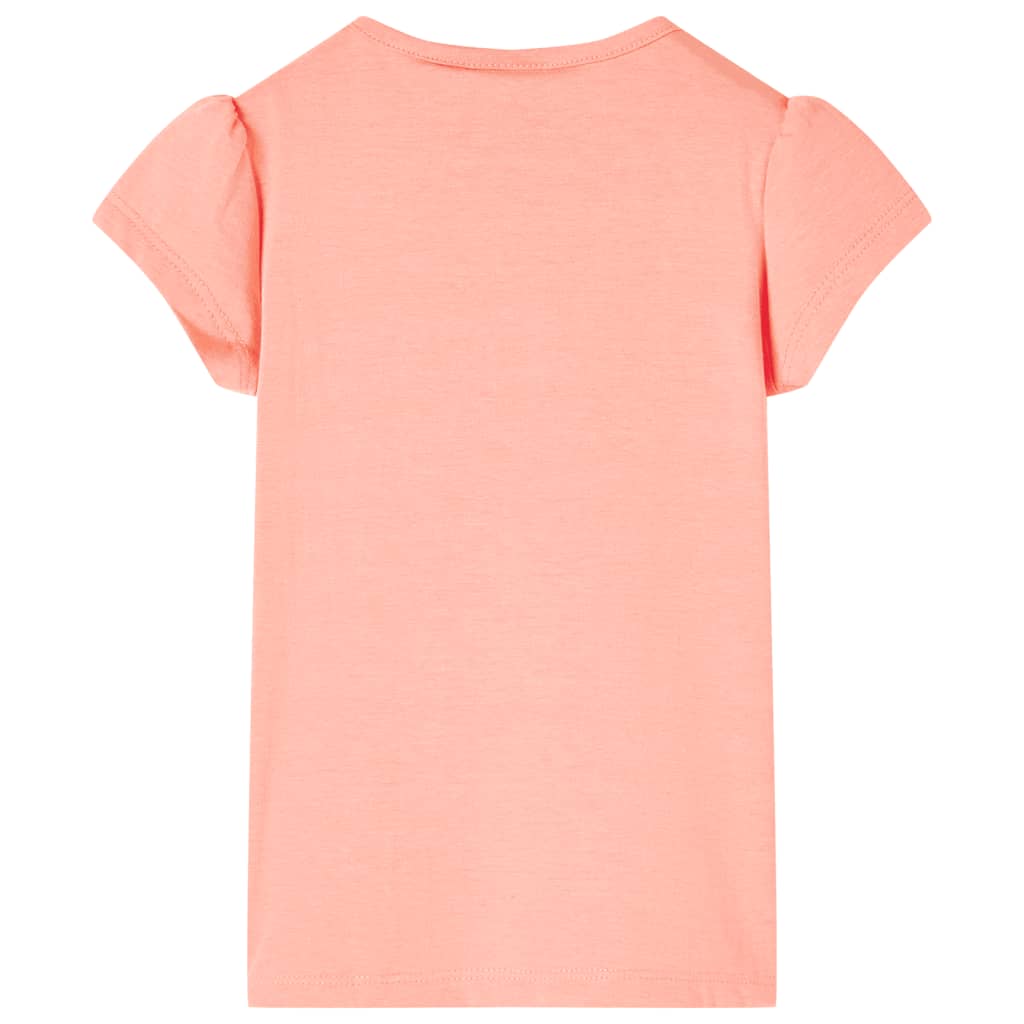 Kindershirt 104 neonkoraalkleurig