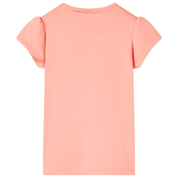 Kindershirt 104 neonkoraalkleurig