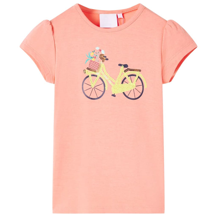 Kindershirt 116 neonkoraal