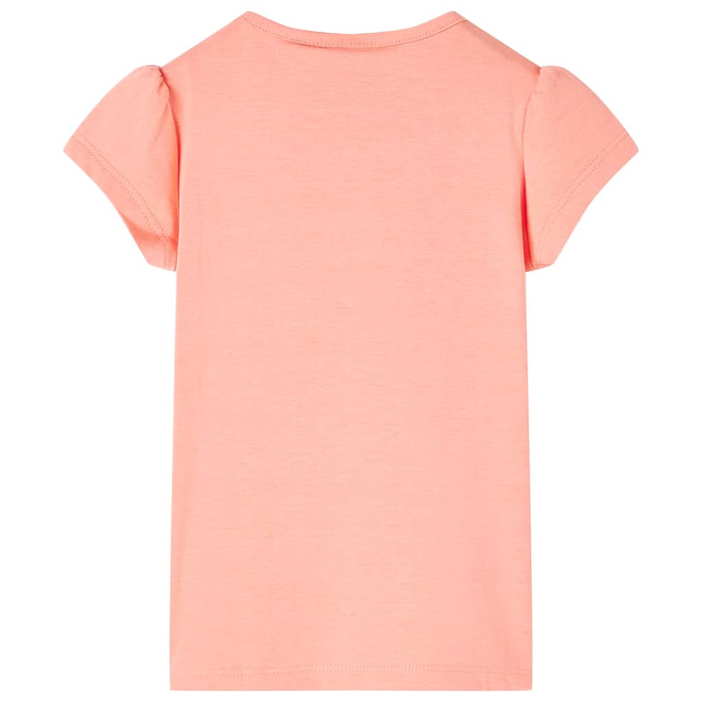 Kindershirt 116 neonkoraal