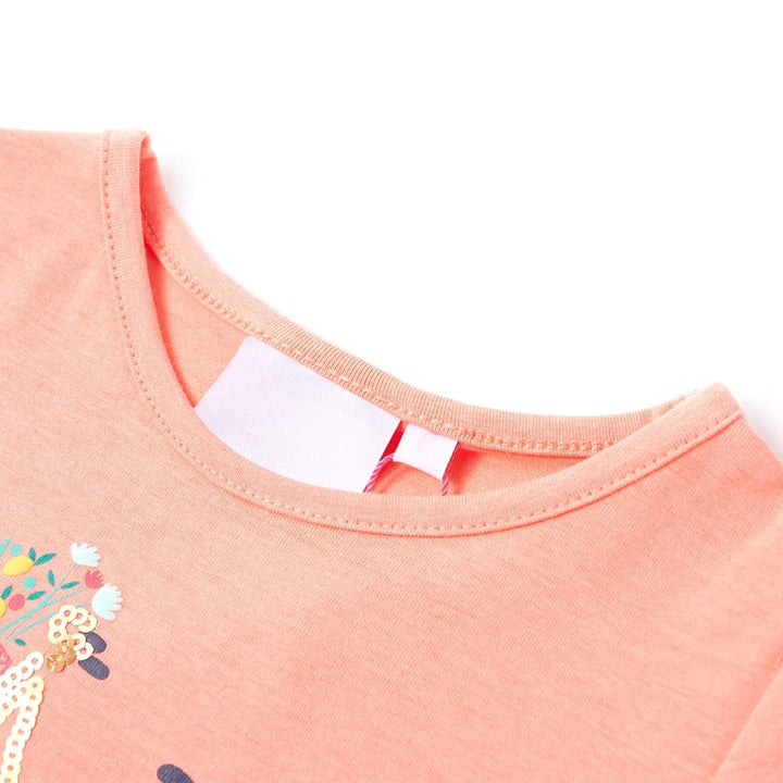 Kindershirt 116 neonkoraal