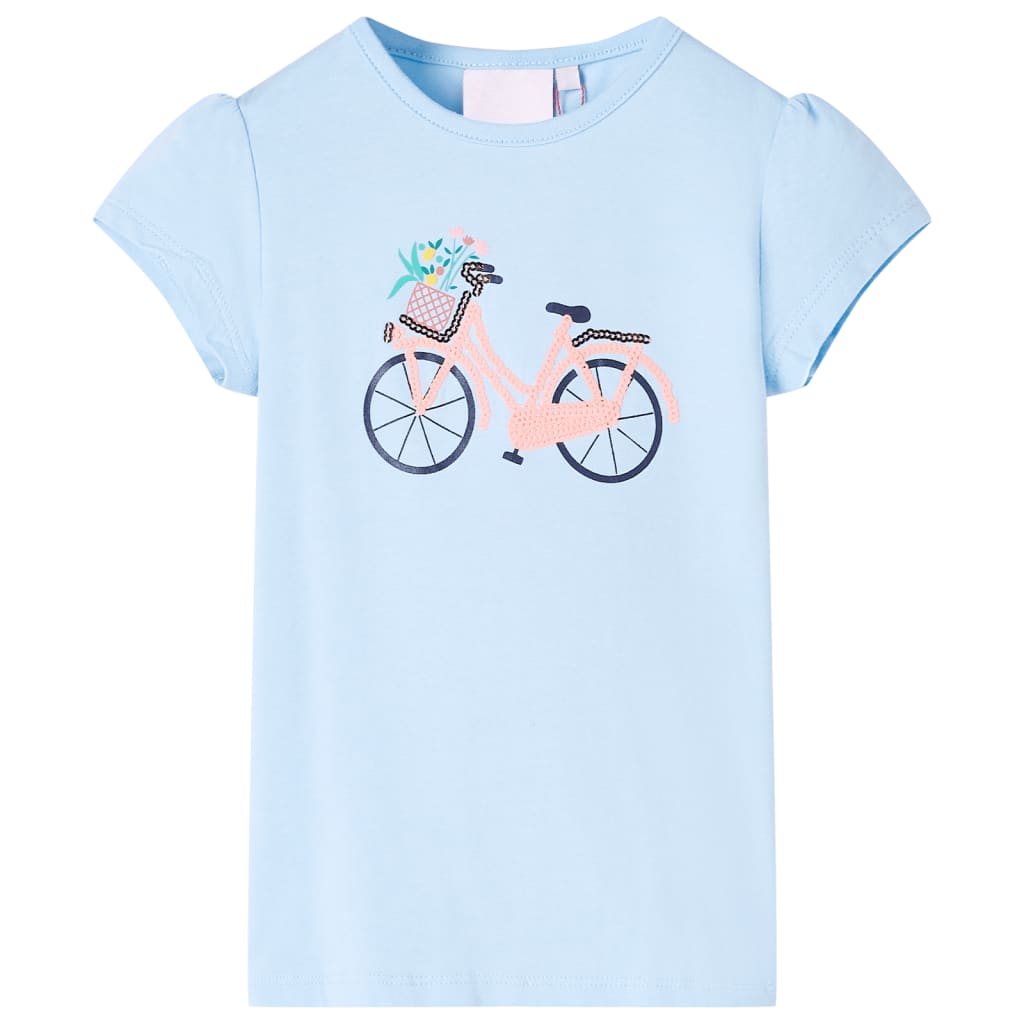 Kindershirt 116 lichtblauw