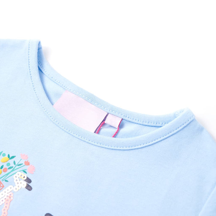 Kindershirt 116 lichtblauw