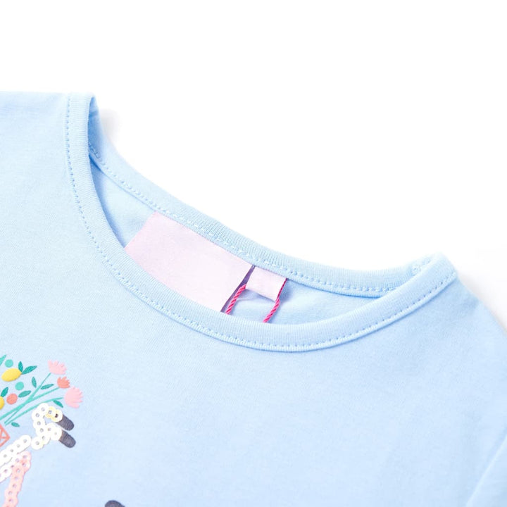 Kindershirt 128 lichtblauw