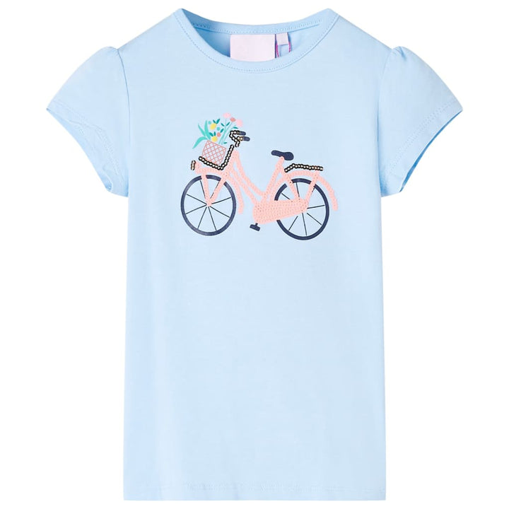 Kindershirt 140 lichtblauw