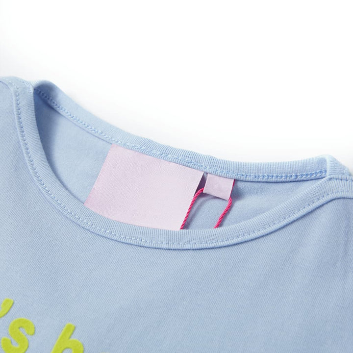 Kindershirt 116 lichtblauw