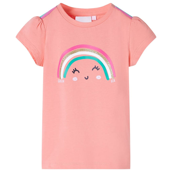 Kindershirt 104 lichtkoraalkleurig