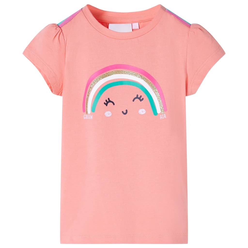 Kindershirt 116 lichtkoraalkleurig