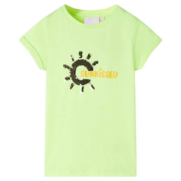 Kindershirt 92 neongeel