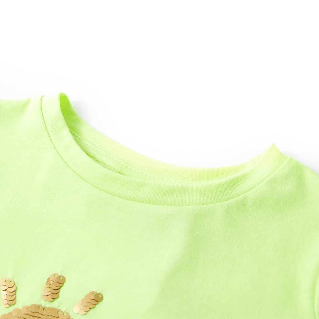 Kindershirt 116 neongeel