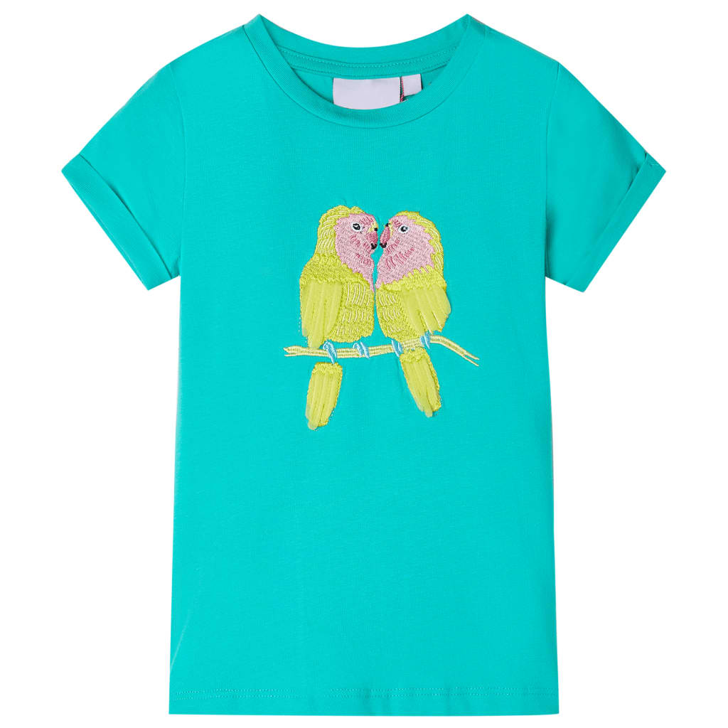 Kindershirt 128 mintkleurig