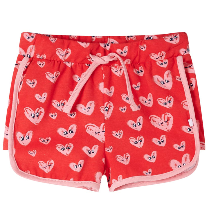 Kindershort met trekkoord 140 rood