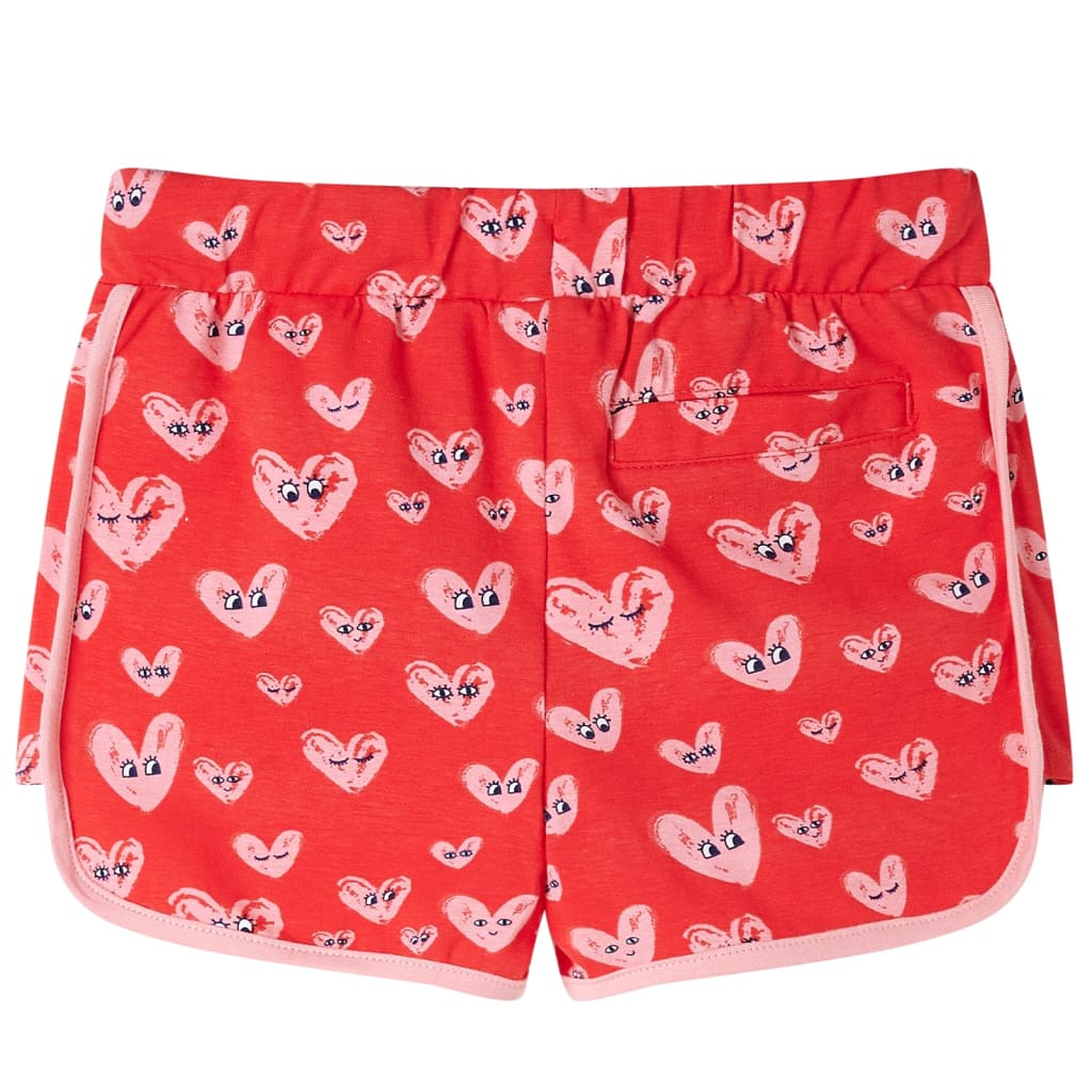 Kindershort met trekkoord 140 rood