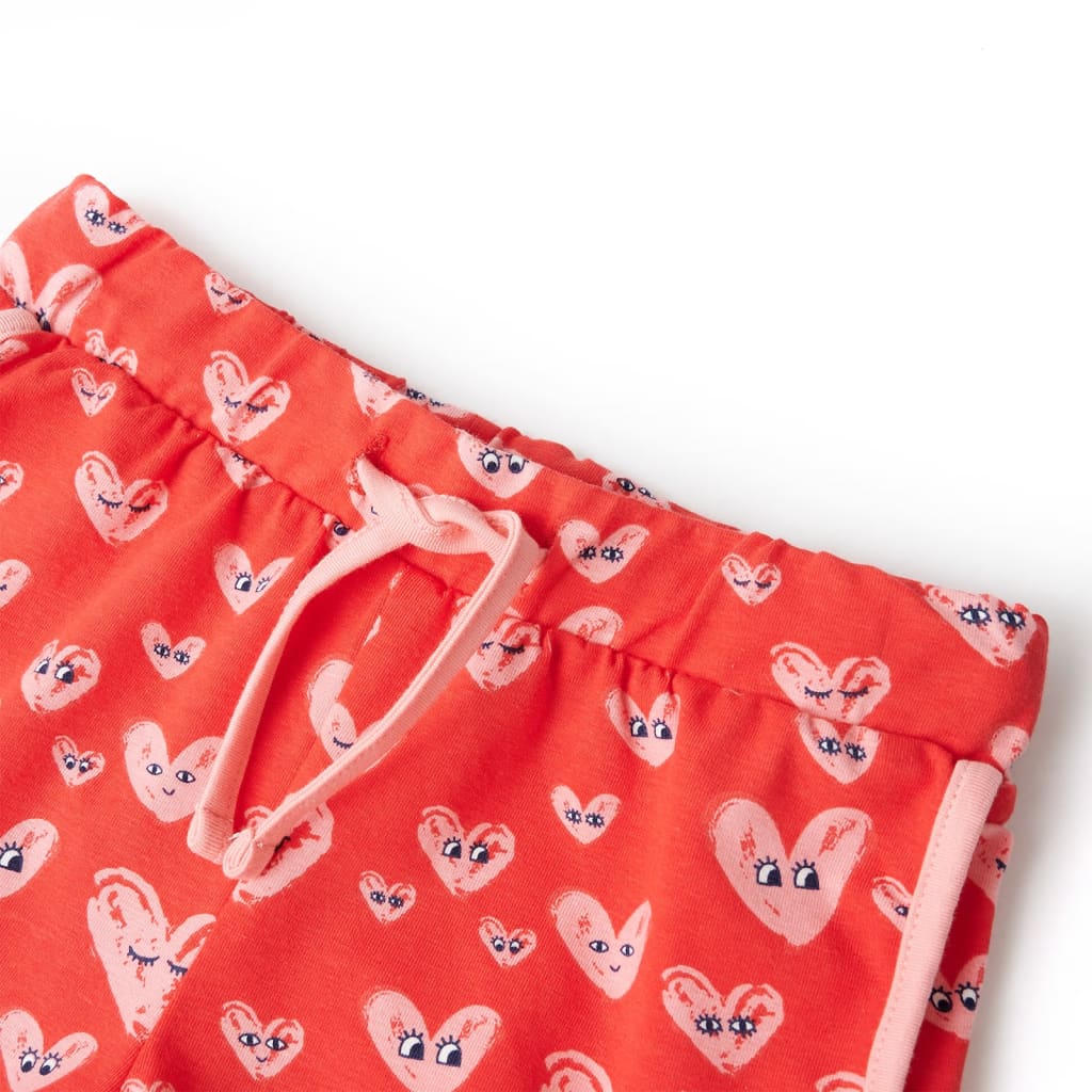 Kindershort met trekkoord 140 rood