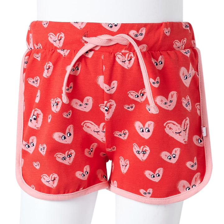 Kindershort met trekkoord 140 rood