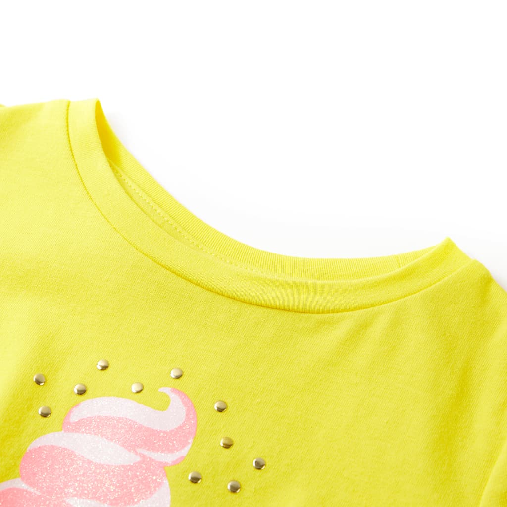 Kindershirt 128 geel