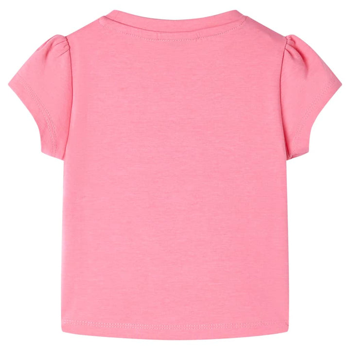 Kindershirt 116 fluorescerend felroze