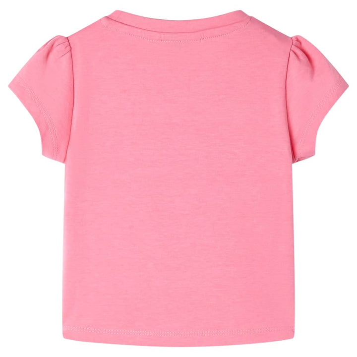 Kindershirt 128 fluorescerend felroze