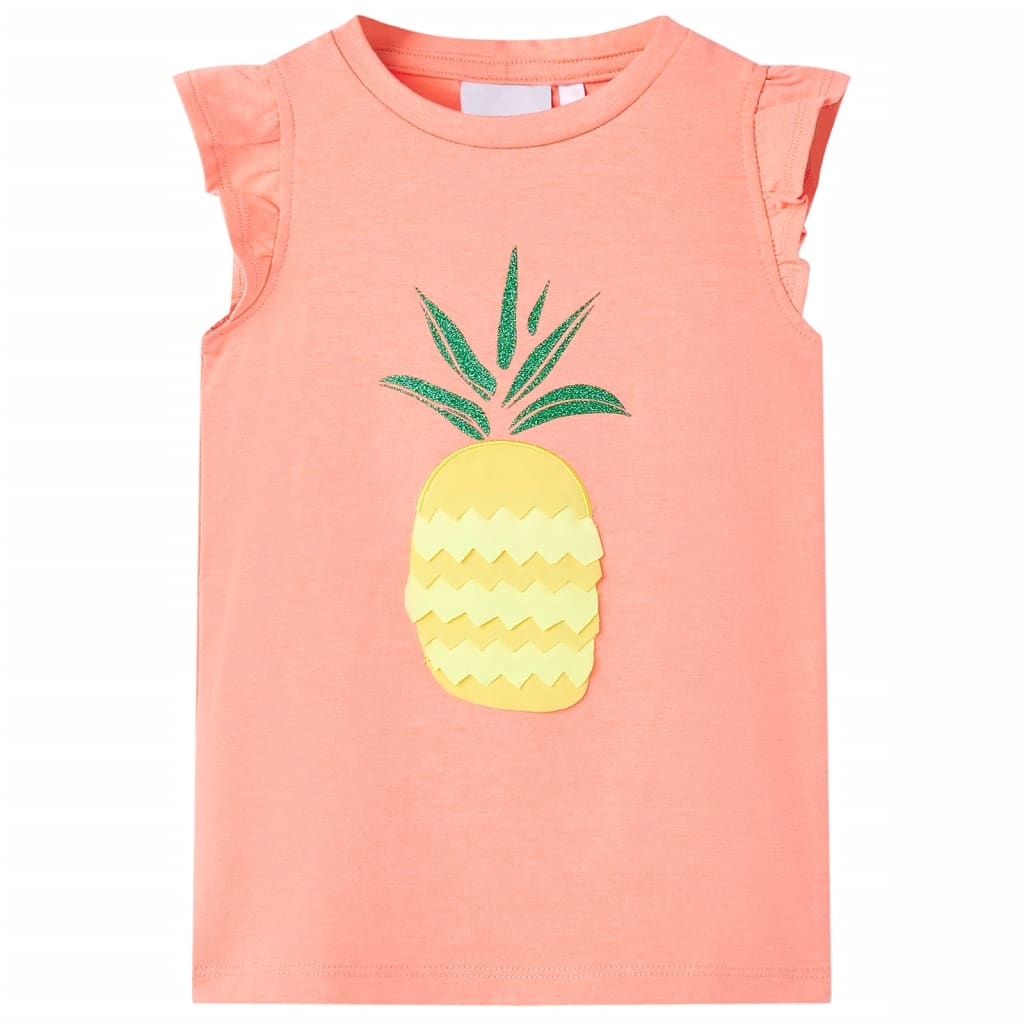 Kindershirt 104 neonkoraal