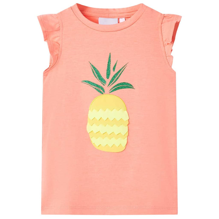 Kindershirt 116 neonkoraal