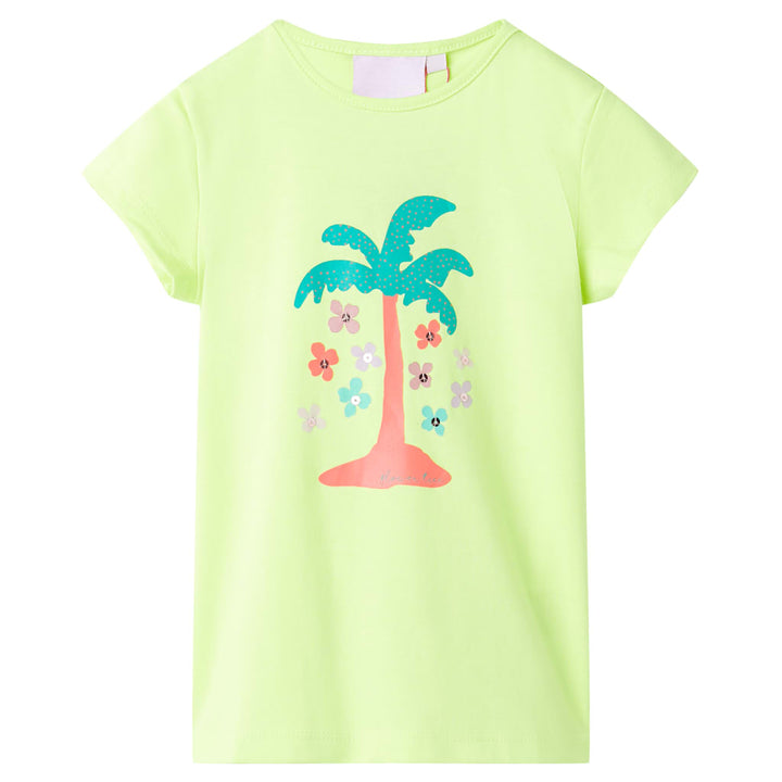 Kindershirt 104 fluorescerend geel