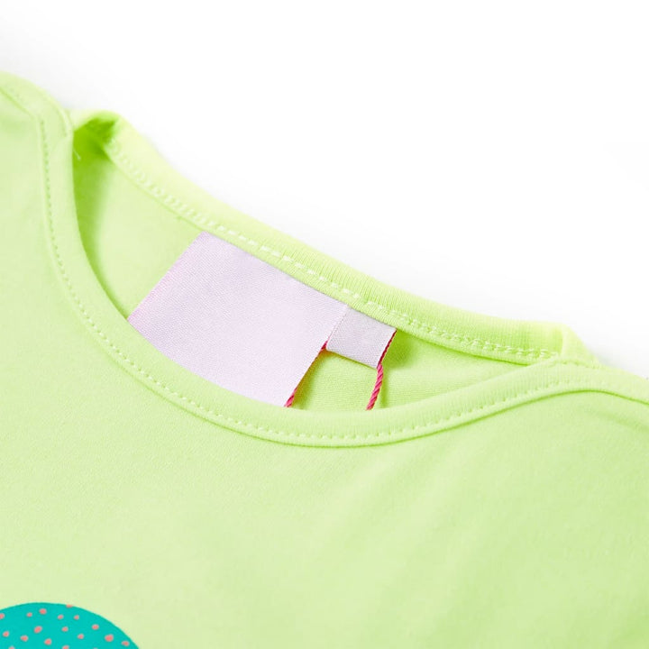 Kindershirt 104 fluorescerend geel