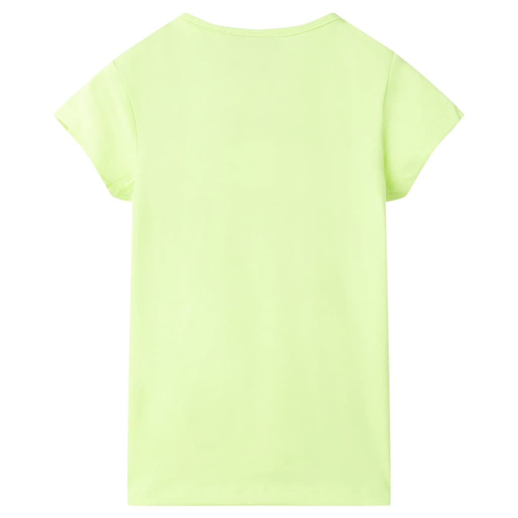 Kindershirt 116 fluorescerend geel