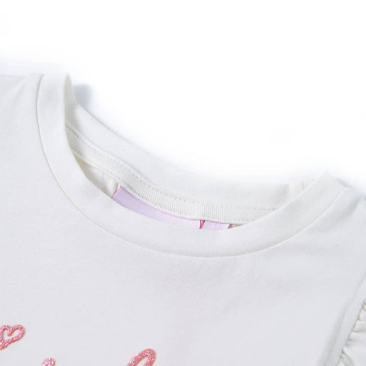 Kindershirt met ruches aan de mouwen 116 ecru