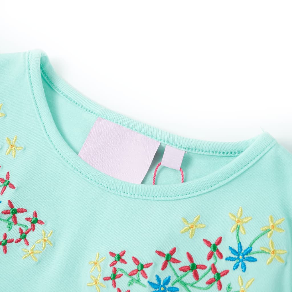 Kindershirt 116 lichtzeeblauw