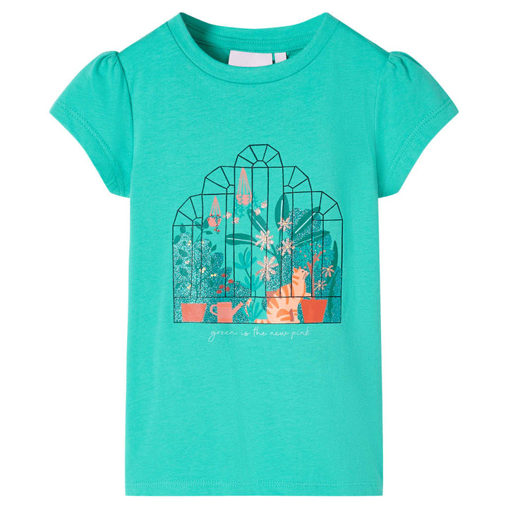 Kindershirt 104 mintkleurig