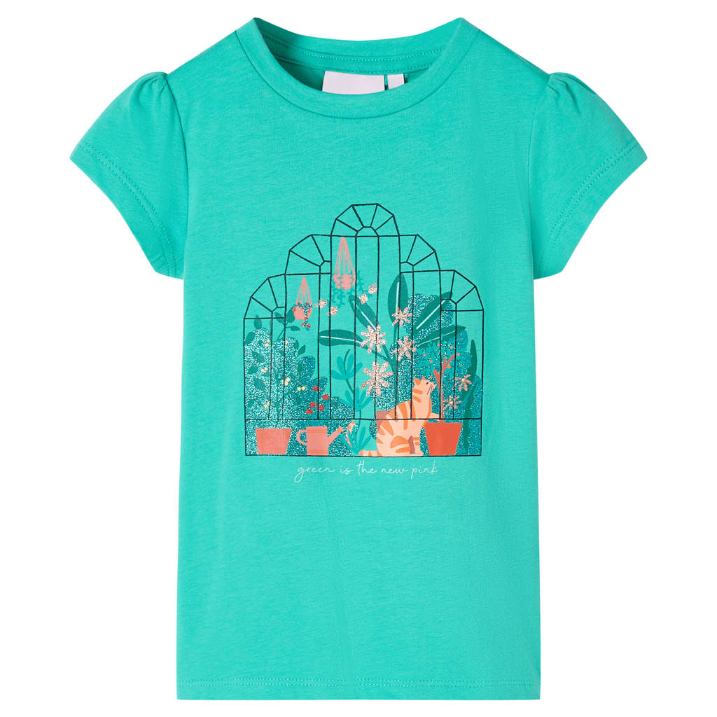 Kindershirt 116 mintkleurig