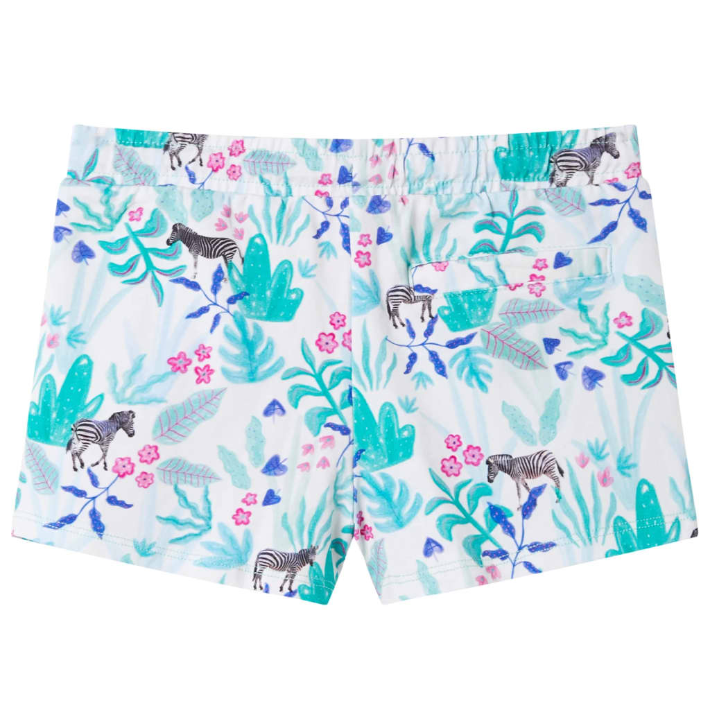 Kindershorts met trekkoord 104 ecru en donkermint