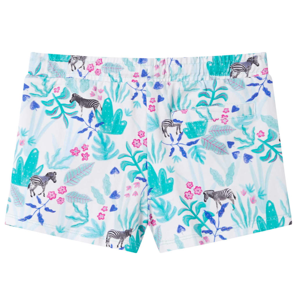 Kindershorts met trekkoord 116 ecru en donkermint