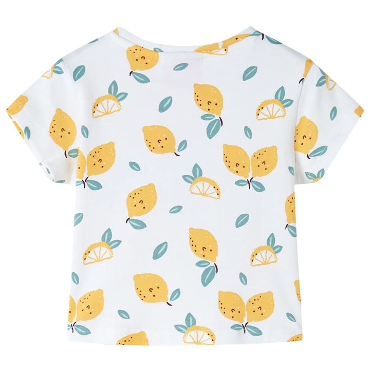 Kindershirt met knoop in de zoom 116 ecru