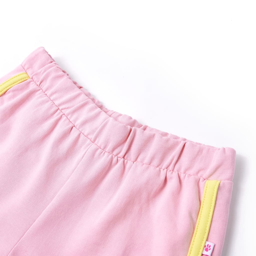 Kindershorts met bies 92 felroze