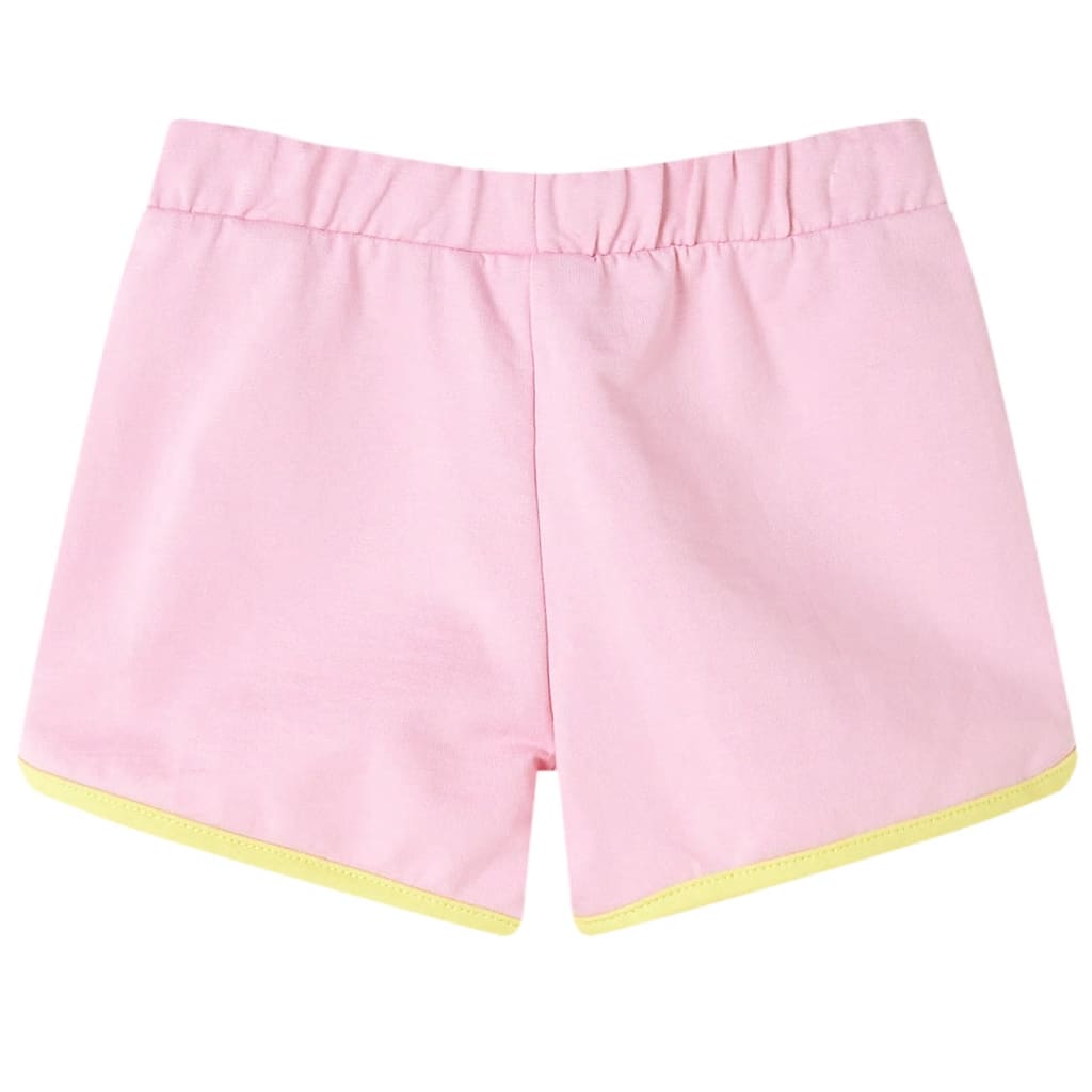 Kindershorts met bies 104 felroze