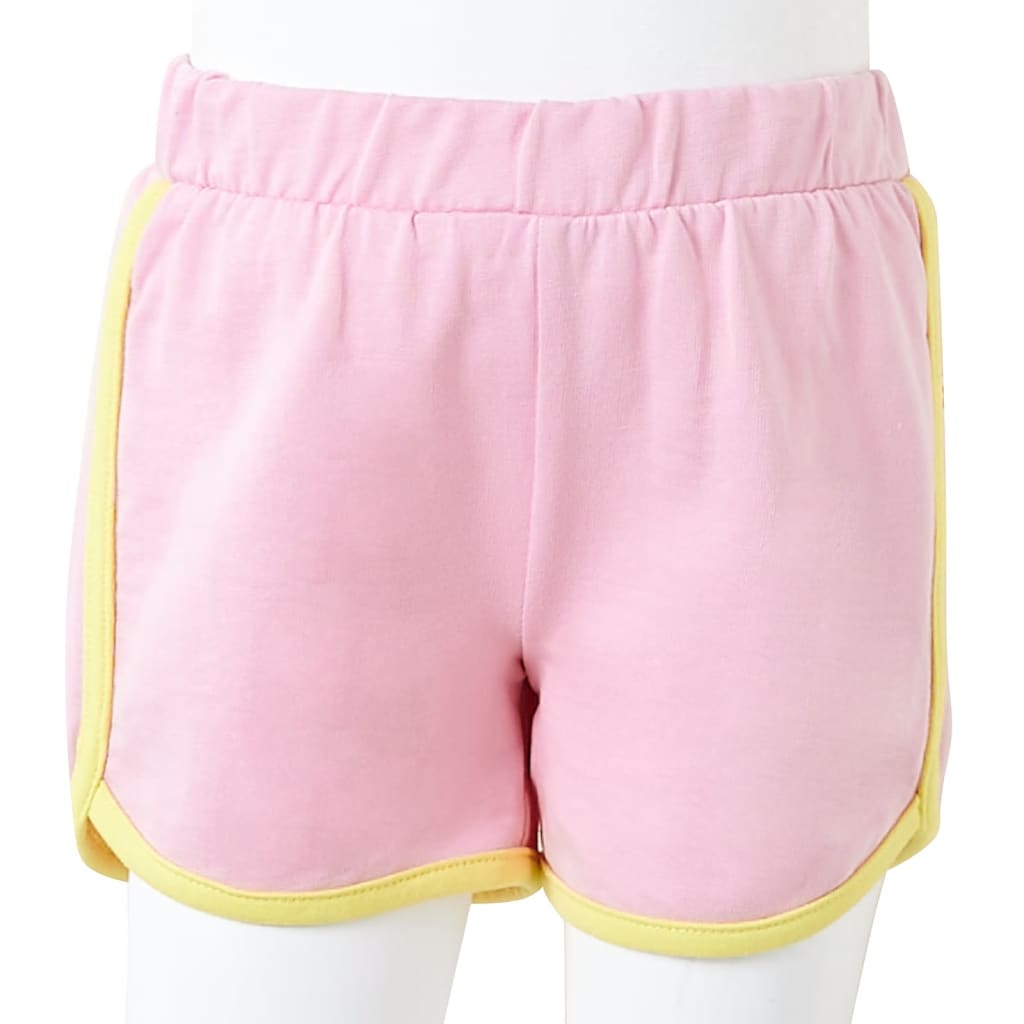 Kindershorts met bies 104 felroze