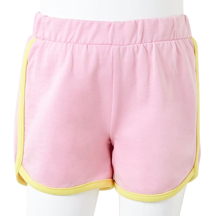 Kindershorts met bies 104 felroze