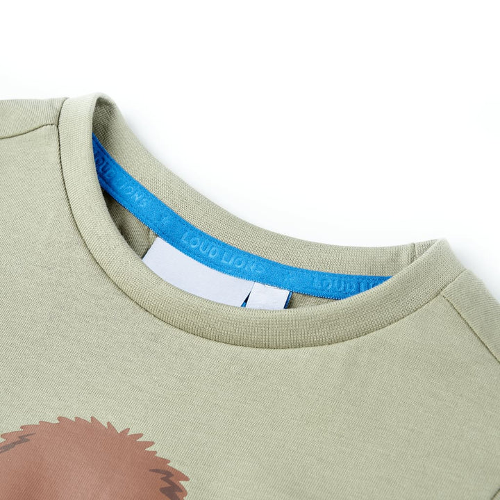 Kindershirt met korte mouwen 128 lichtkakikleurig