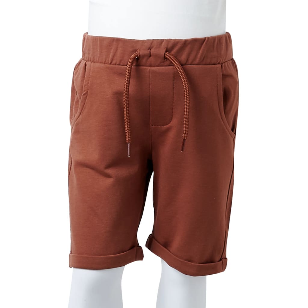 Kindershort met trekkoord 92 bruin