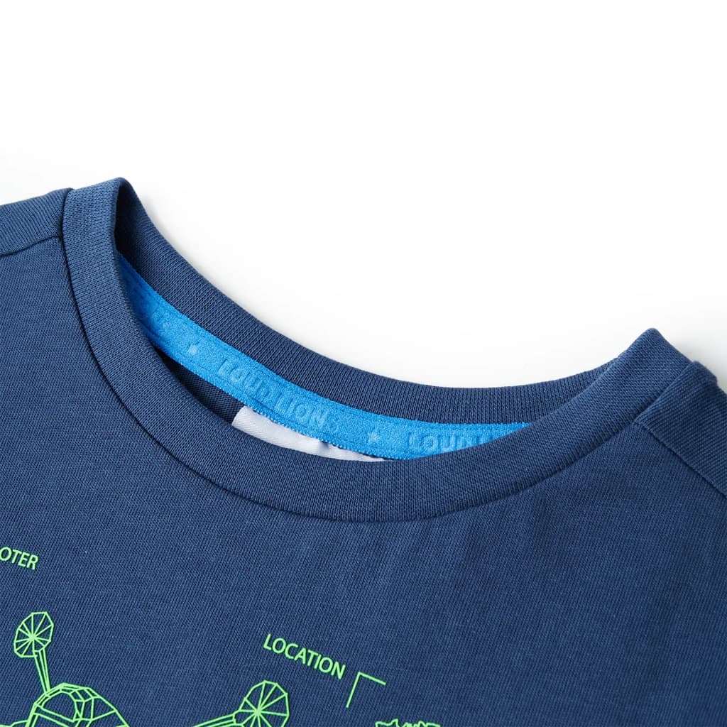 Kindershirt 116 donkerblauw