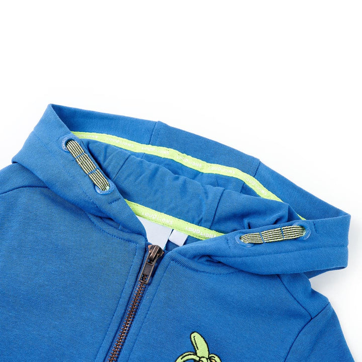 Kindervest met capuchon en rits 92 blauw