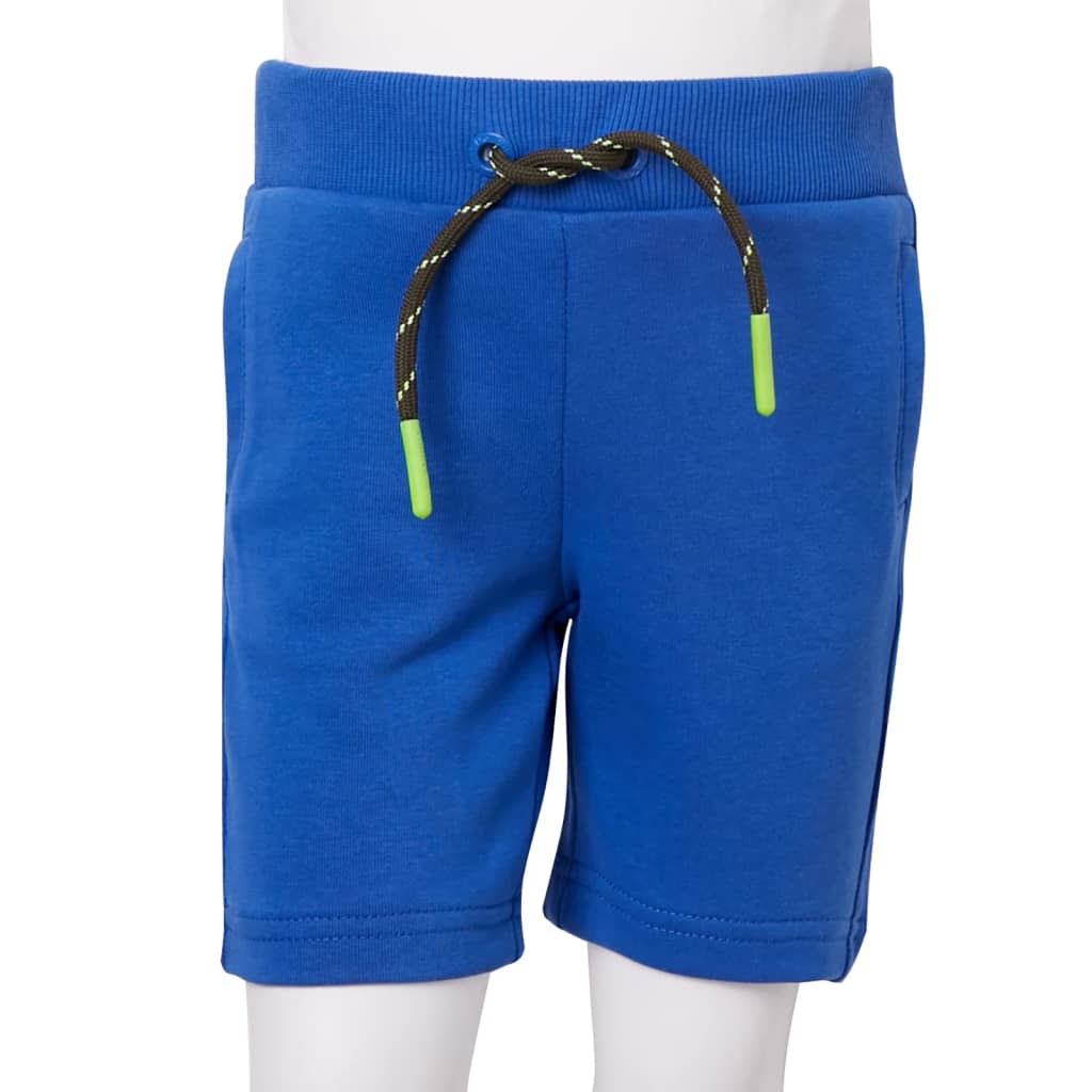 Kindershort met trekkoord 92 blauw