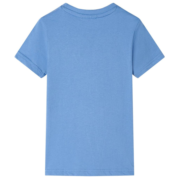 Kindershirt 116 middelblauw