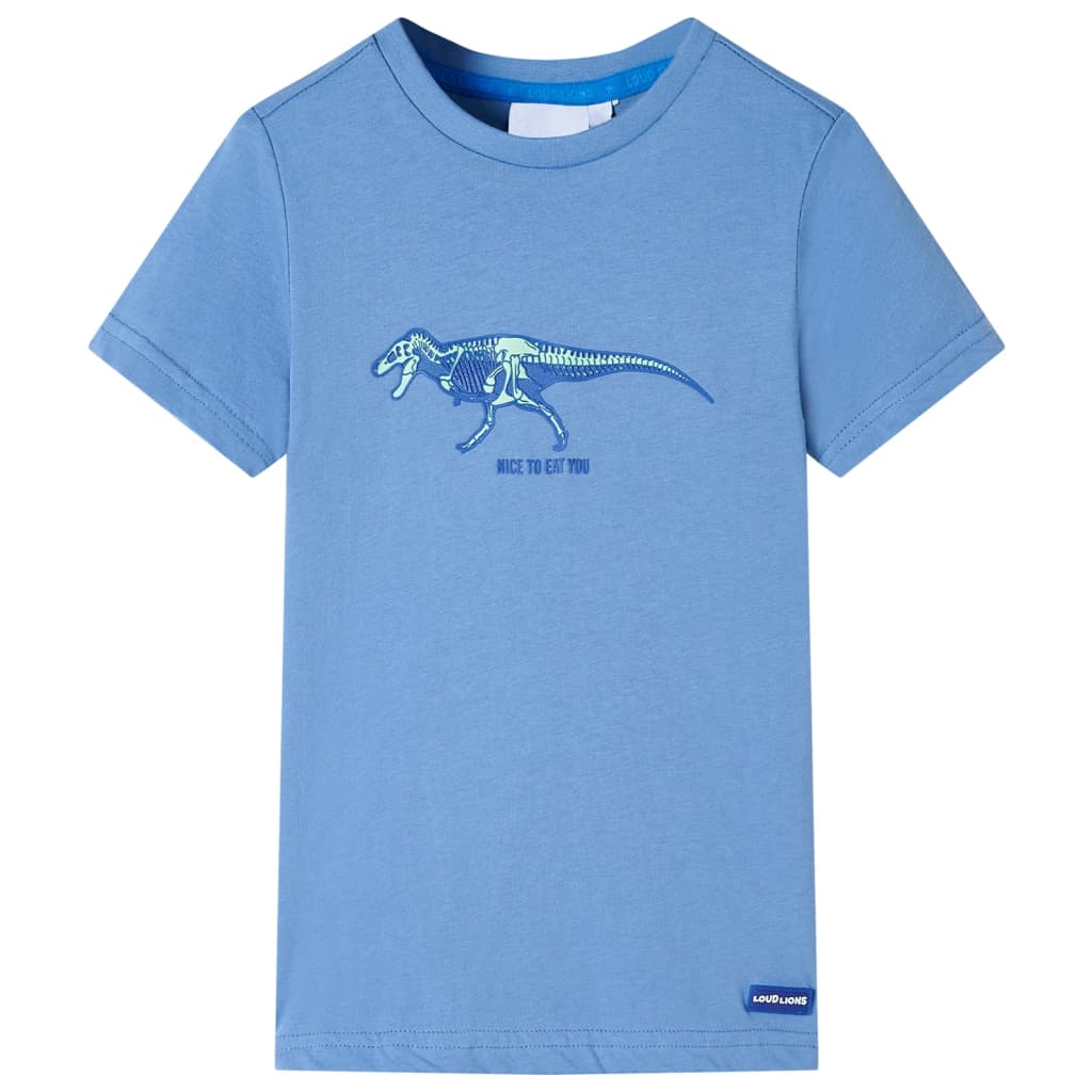 Kindershirt 140 middelblauw