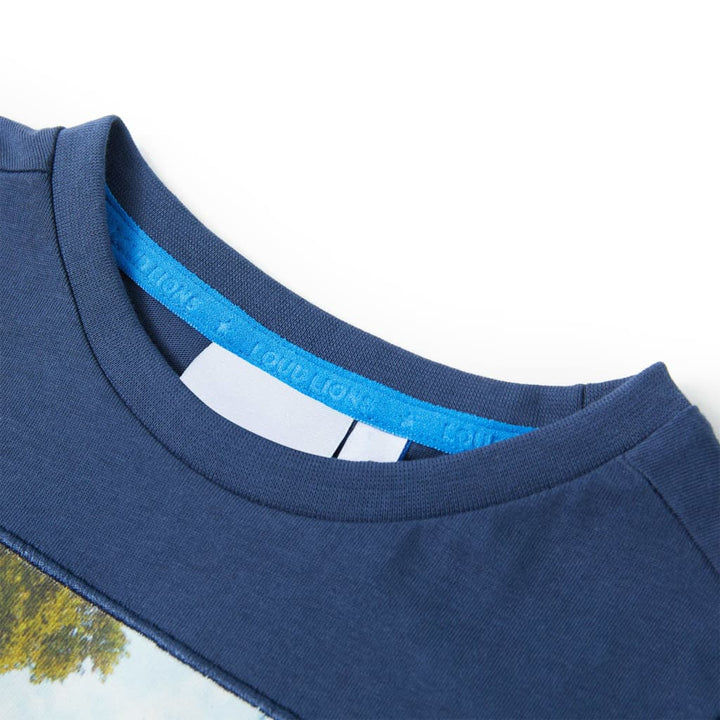 Kindershirt 116 donkerblauw