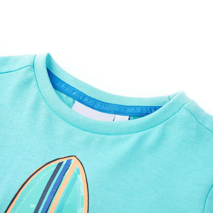 Kindershirt met korte mouwen 128 zeeblauw