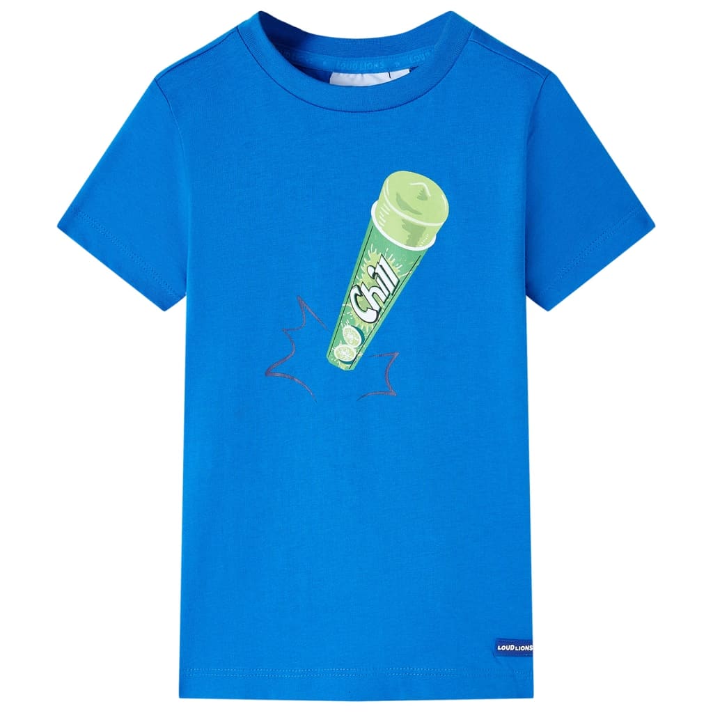 Kindershirt 92 felblauw