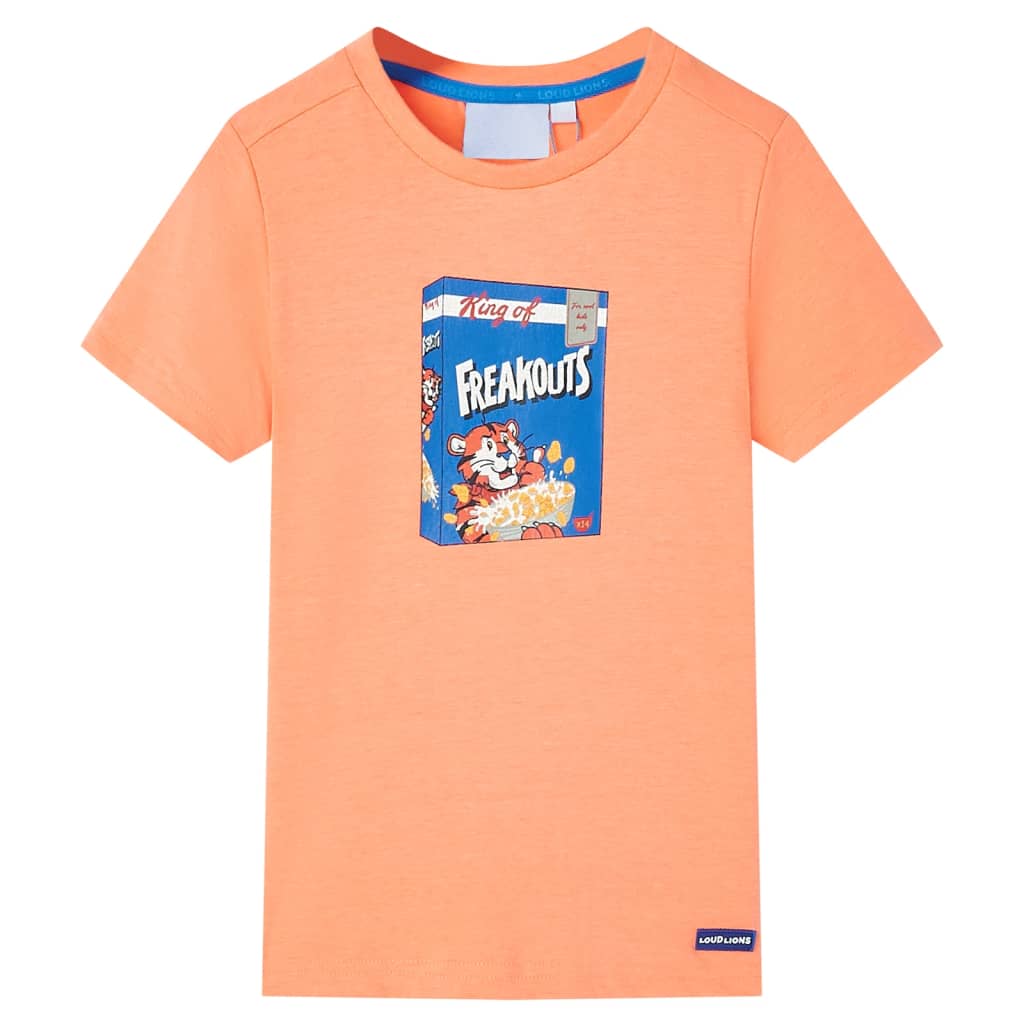 Kindershirt met korte mouwen 92 neonoranje