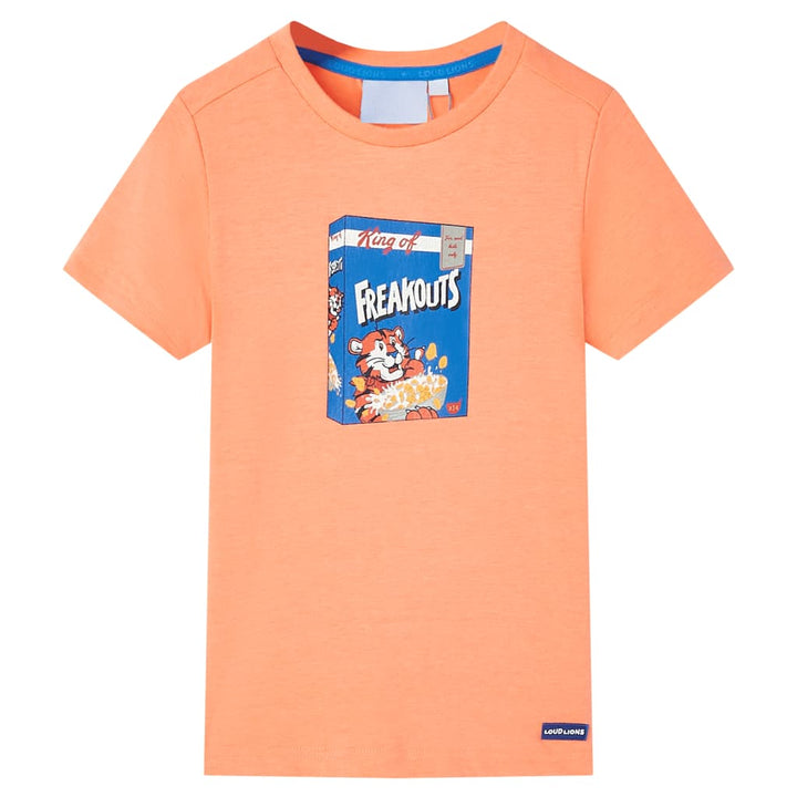 Kindershirt met korte mouwen 116 neonoranje